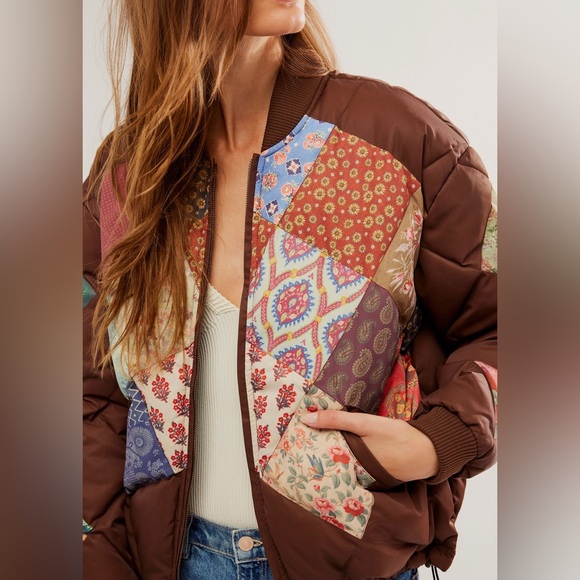 Found Diamond Quilted Patchwork Jacket - Sz XL - Picture 3 of 10